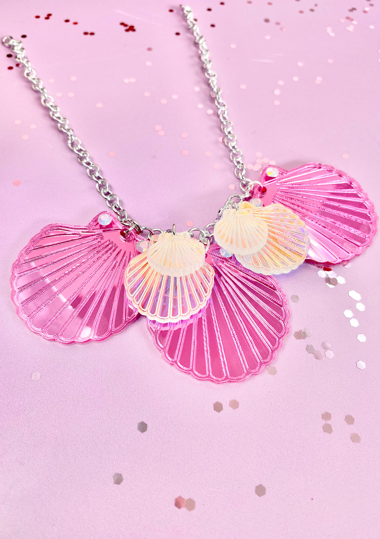 Pink seashell best sale necklace