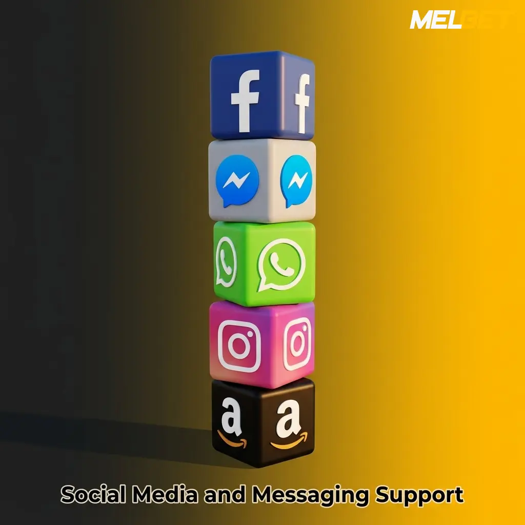 Social media and messaging support icons representing digital communication channels for customer service